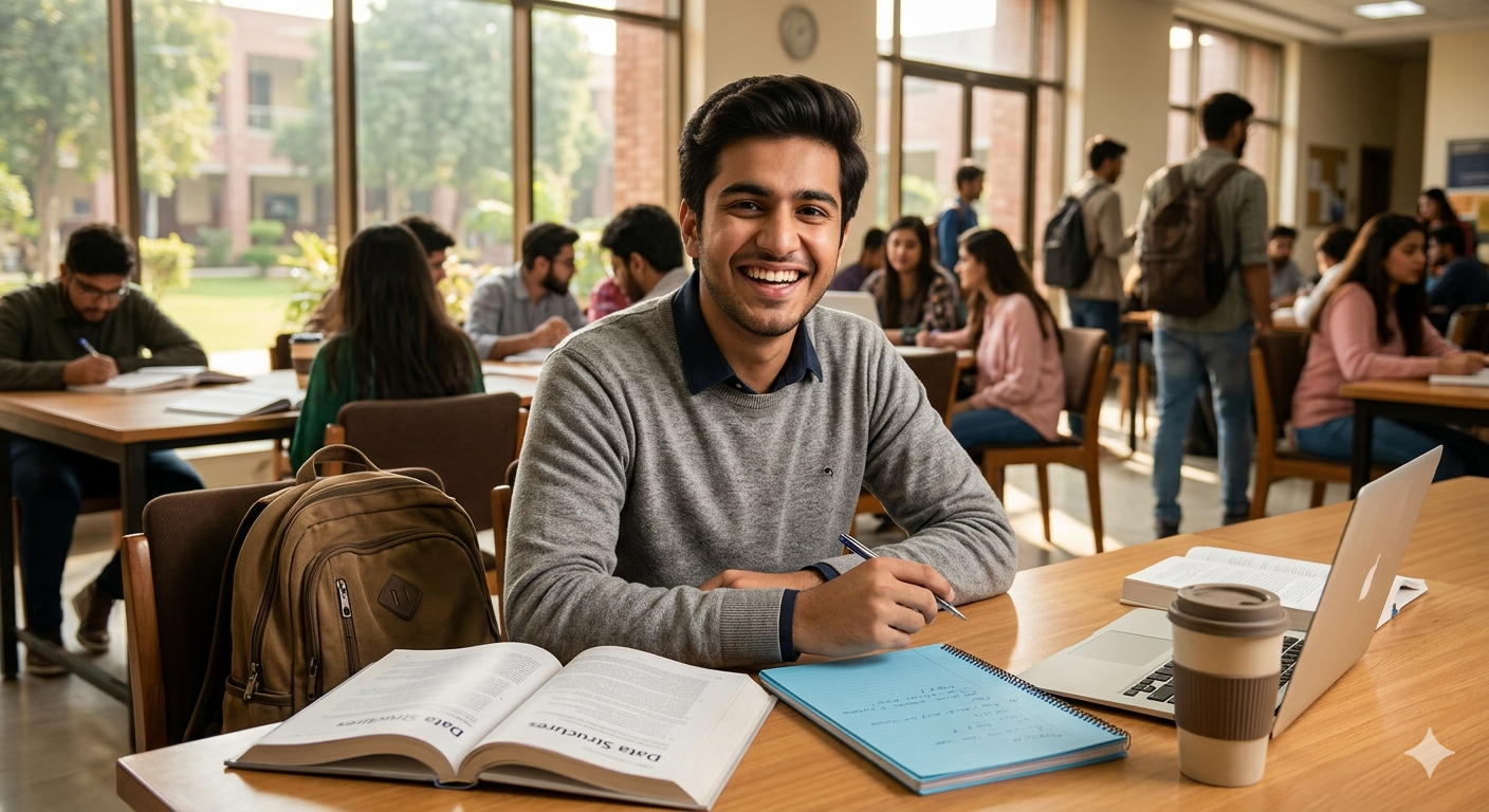 Business student Usman Tariq in University 